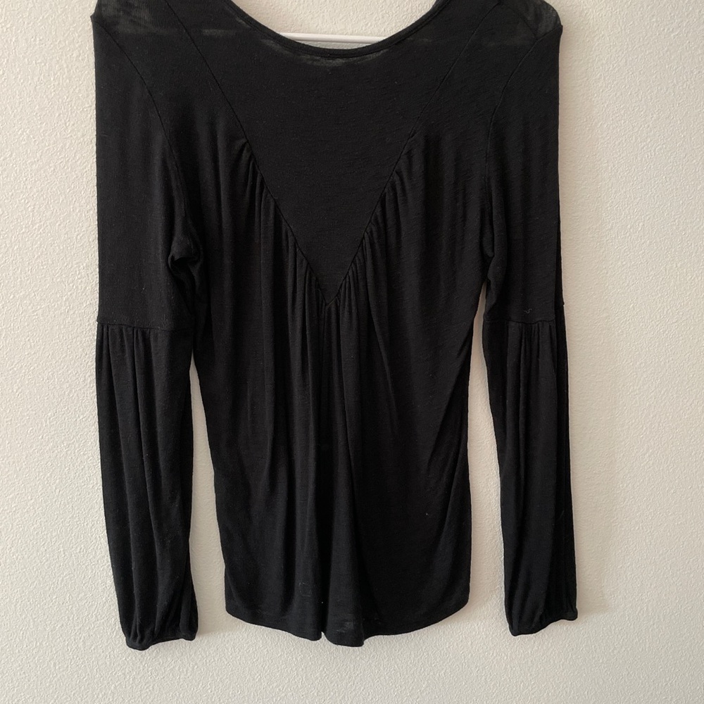 Anthropologie Black Long Sleeve Top